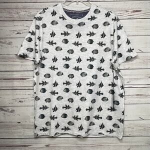 PD&C Heather Oatmeal School of Fish Mens Tshirt, Small